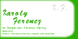 karoly ferencz business card