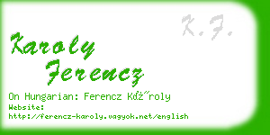 karoly ferencz business card